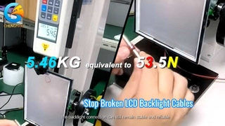 Como melhorar a força de tração do fio da luz de fundo para confiabilidade industrial do LCD.mp4
