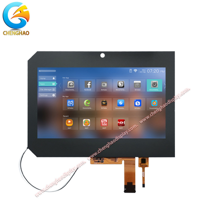 Ecrã capacitivo de cristal líquido LVDS TFT com área de displays ativa a cores de 8 polegadas