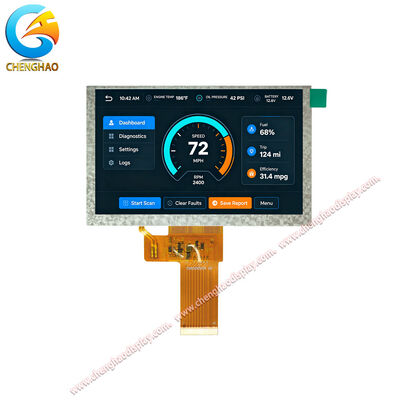 5 polegadas IPS TFT LCD Display Module 1024x600 LVDS 500 Nits para HMI Industrial