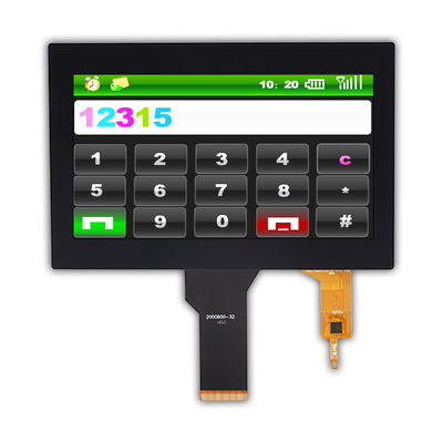 WVGA 200nit TFT LCD touch screen CTP I2C 12 horas de visualização