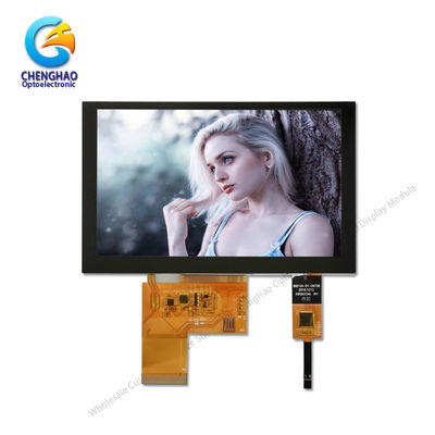 Monitores de tela sensível ao toque LCD de 800x480 5 polegadas 300cd/m2 com painel capacitivo